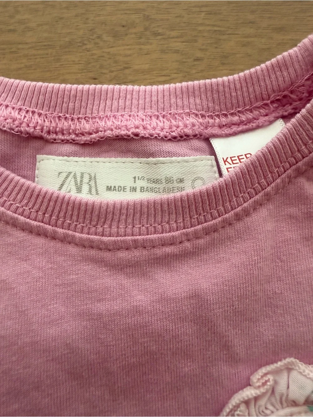 Zara Pink Floral Pocket Tee Size 1 1/2 Year